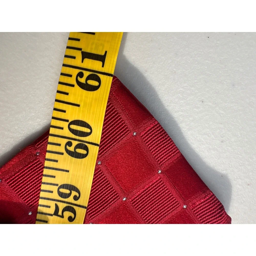 Nicole Miller New York Mens Red Geometric‎ Diamond Silk Necktie Formal Business